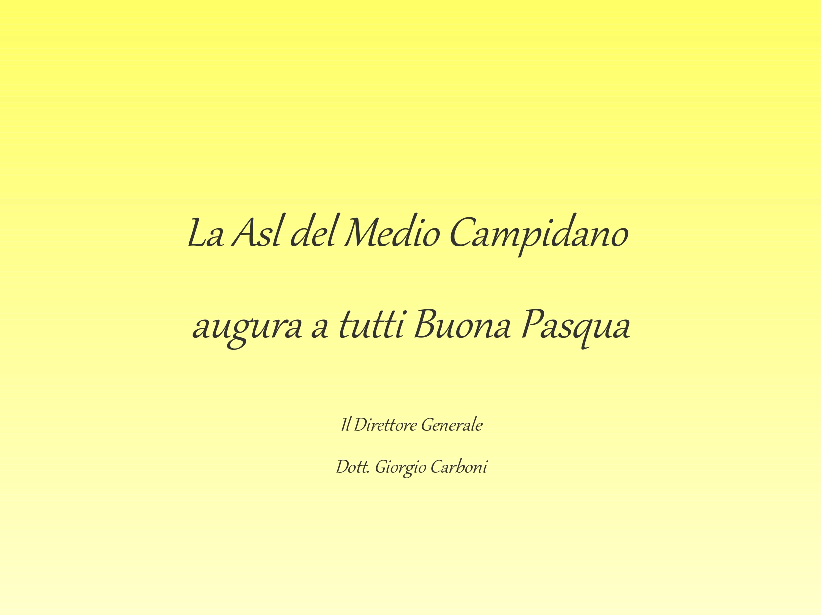 La ASL del Medio Campidano augura a tutti Buona Pasqua