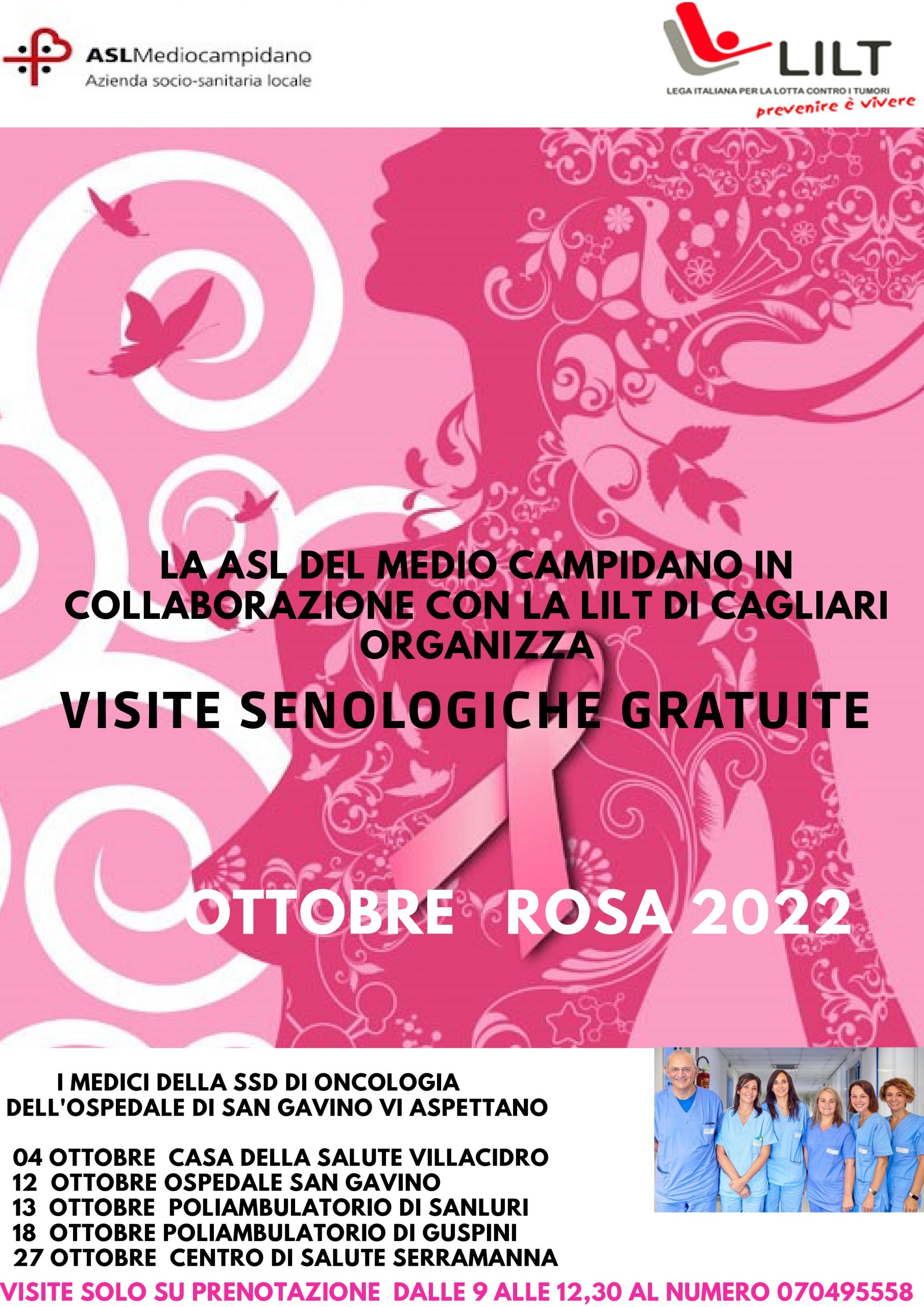 Ottobre Rosa: visite senologiche gratuite nel Medio Campidano