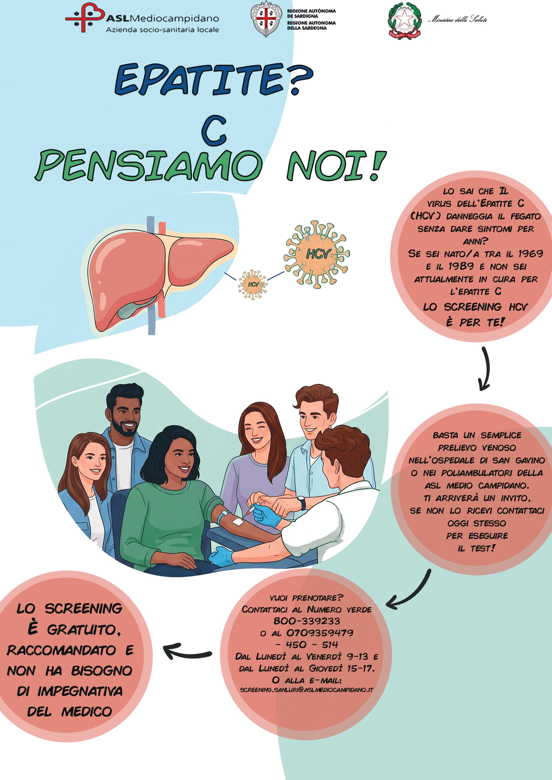 Asl Medio Campidano: al via lo Screening gratuito per l’epatite C Asl Medio Campidano: al via lo Screening gratuito per l’epatite C