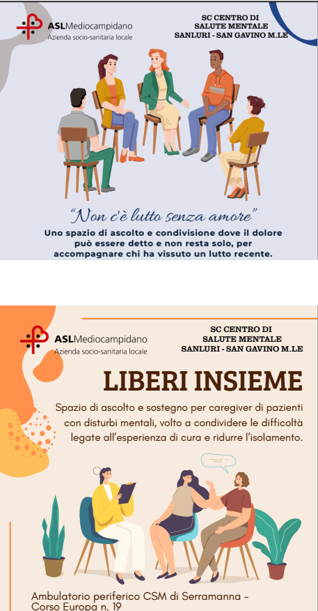 Da gennaio nuovi gruppi di supporto ai CSM di Sanluri e Serramanna