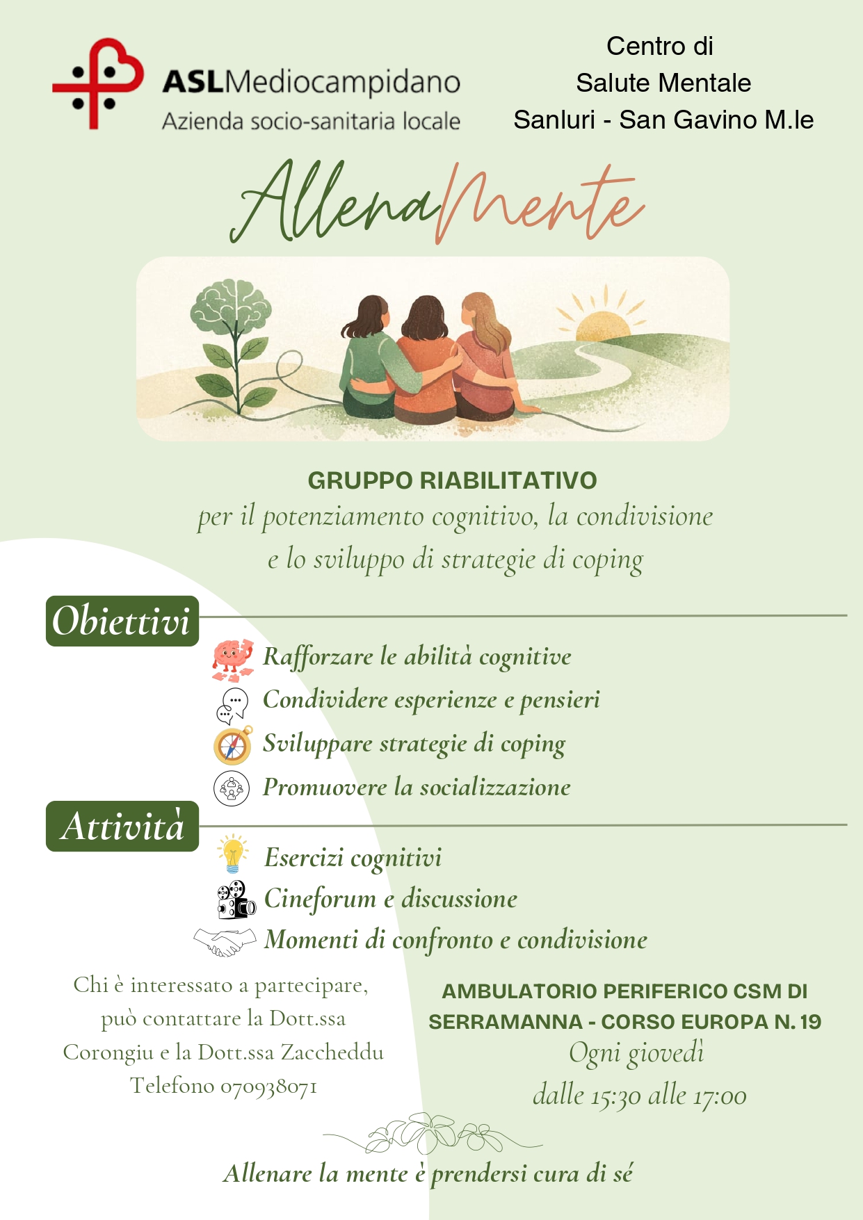 Al CSM di Serramanna arriva il gruppo “Allena Mente”