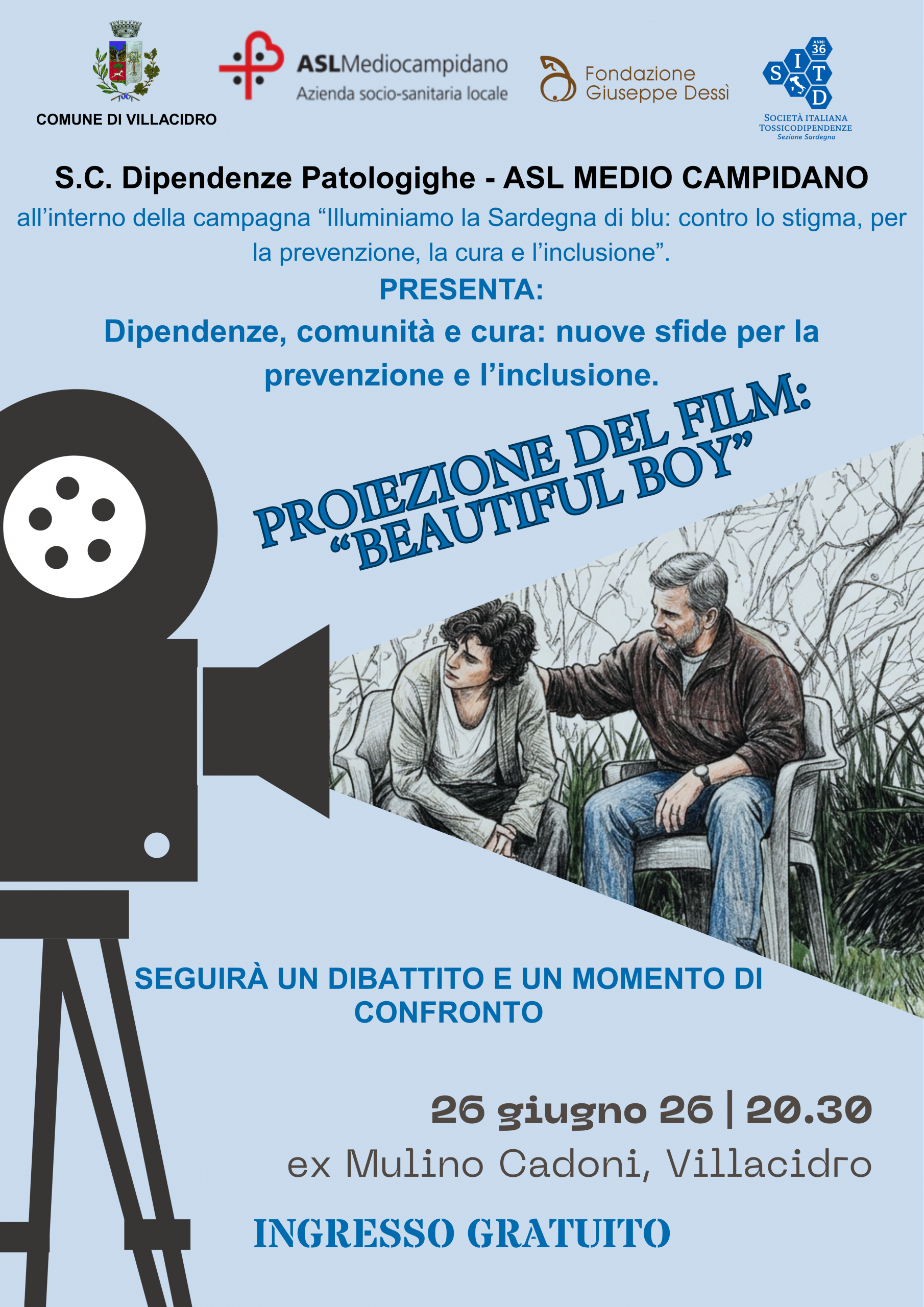 Dipendenze: a Villacidro film e dibattito contro lo stigma